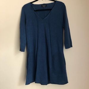 Papillon Knit Sweater Dress Swing Medium Blue
